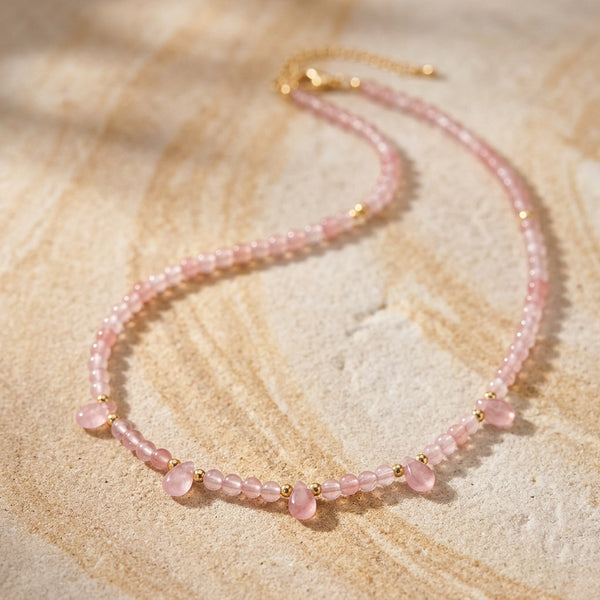 Rose Quartz Necklace "Reflection"