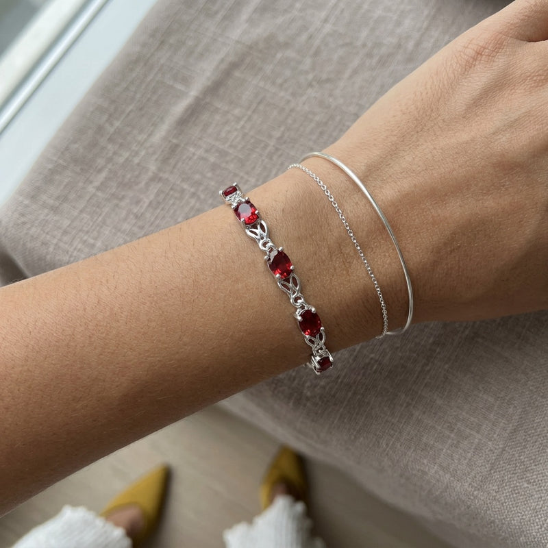 Ruby Gemstone Bracelet "Crimson"