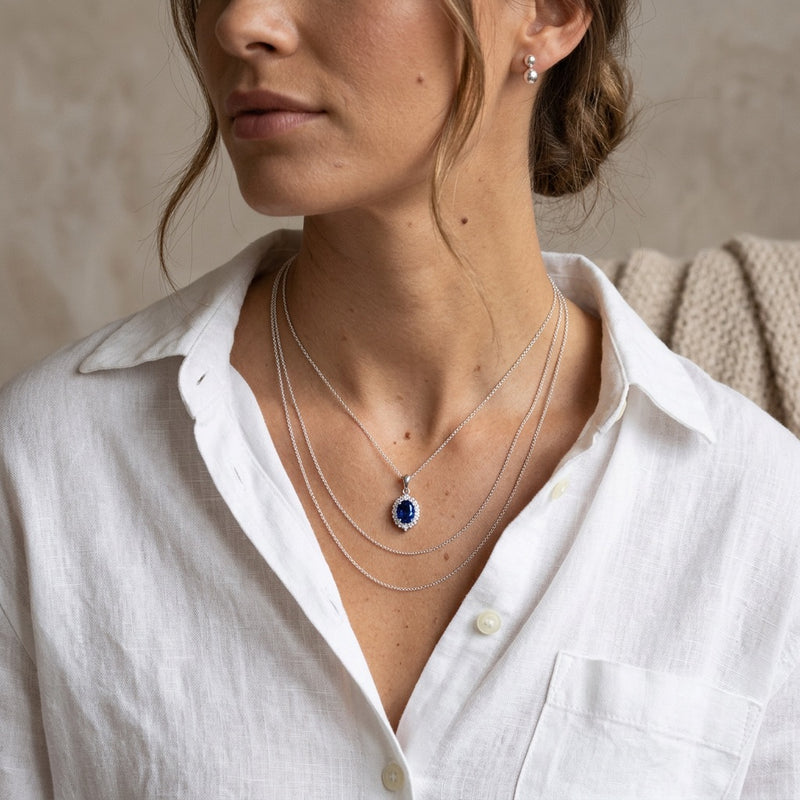 Blue Sapphire Necklace "Astrielle"