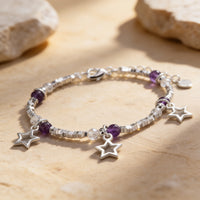 Amethyst Stone Bracelet "Celestia Star"
