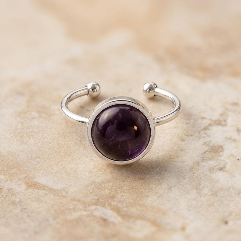 Amethyst Stone Ring “Velvet Serenity”