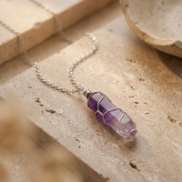 Silver Amethyst Necklace "Nexa Veil"
