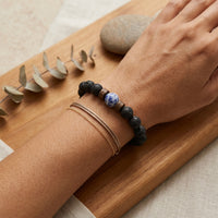 Lava Stone & Sodalite Bracelet "Falcon Veil"