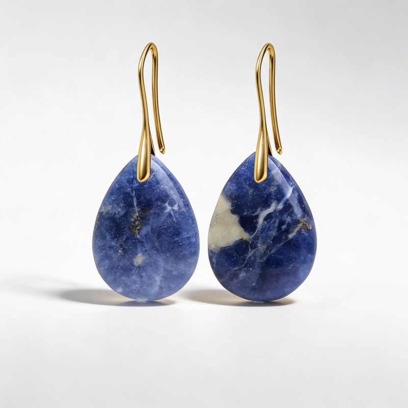 Sodalite Stone Earrings "Noctis Tide"
