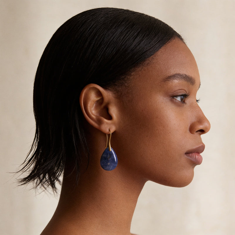 Sodalite Stone Earrings "Noctis Tide"