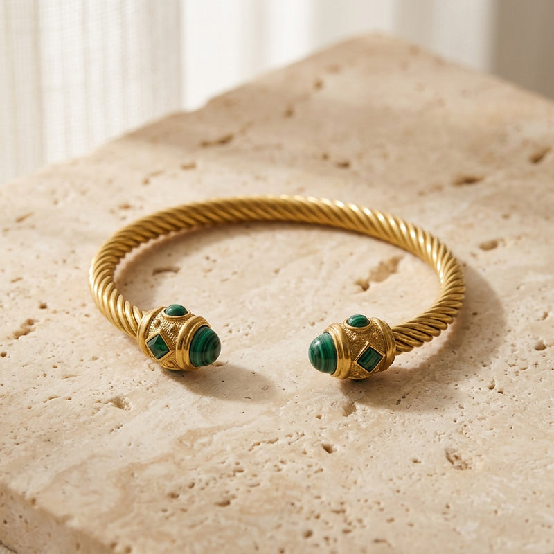 Malachite Cuff Bracelet “Veloris”
