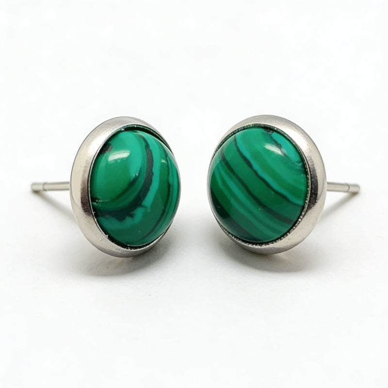 Malachite Stud Earrings "Orbita"