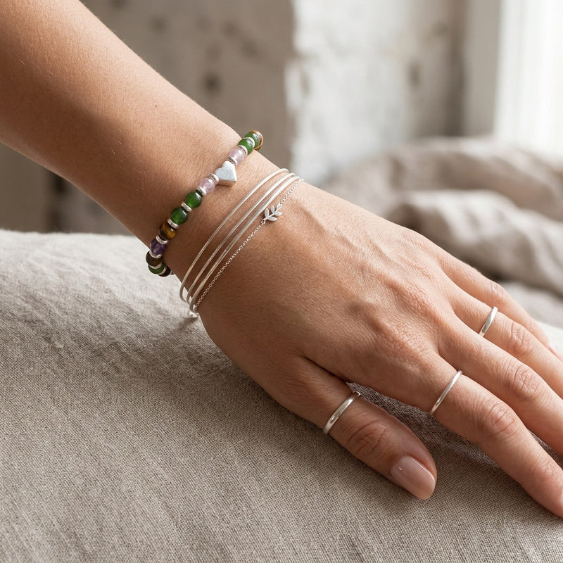 Tiger Eye & Aventurine Stone Bracelet "Solar Crest"
