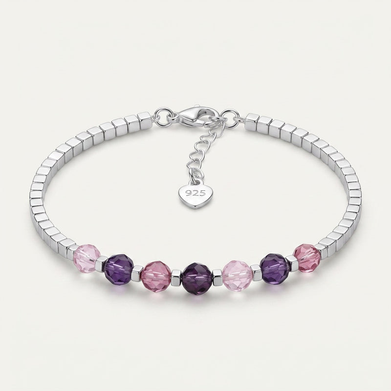 Lepidolite & Rose Quartz Bracelet "Serenity Bloom"