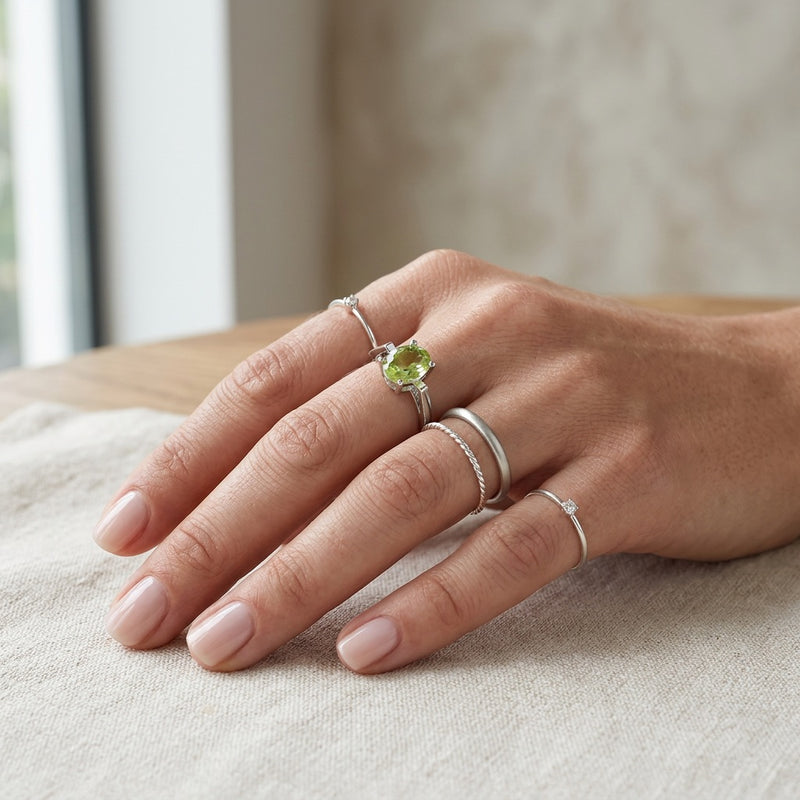Peridot Ring silver "Cling"