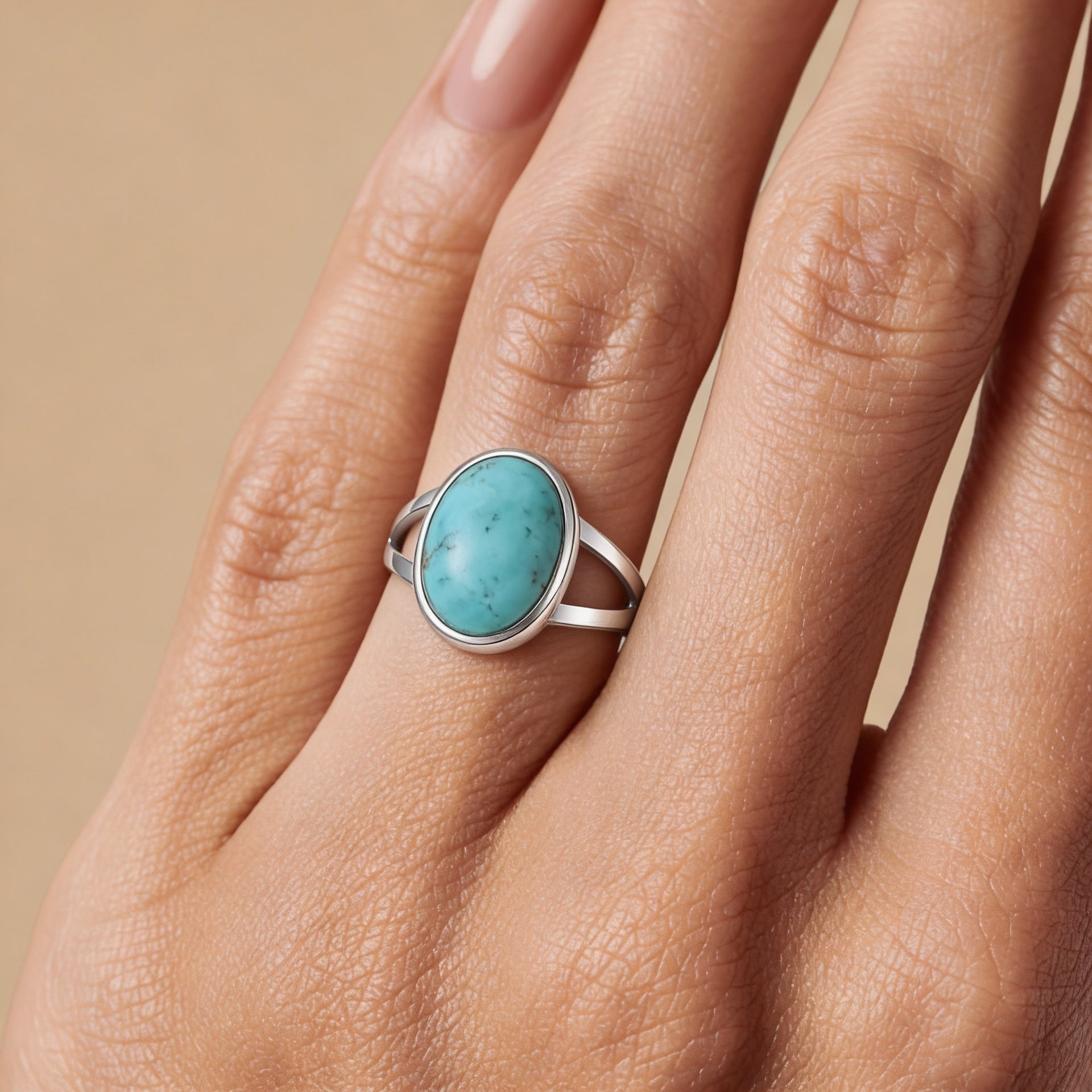 Turquoise Stone Ring “Blue Horizon”
