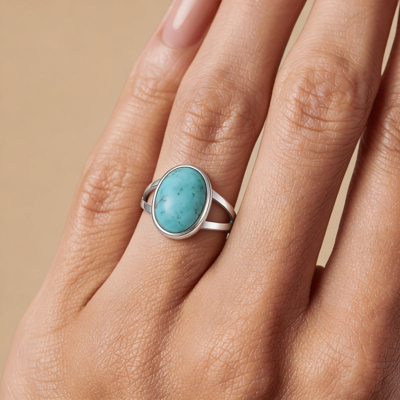 Turquoise Stone Ring “Blue Horizon”