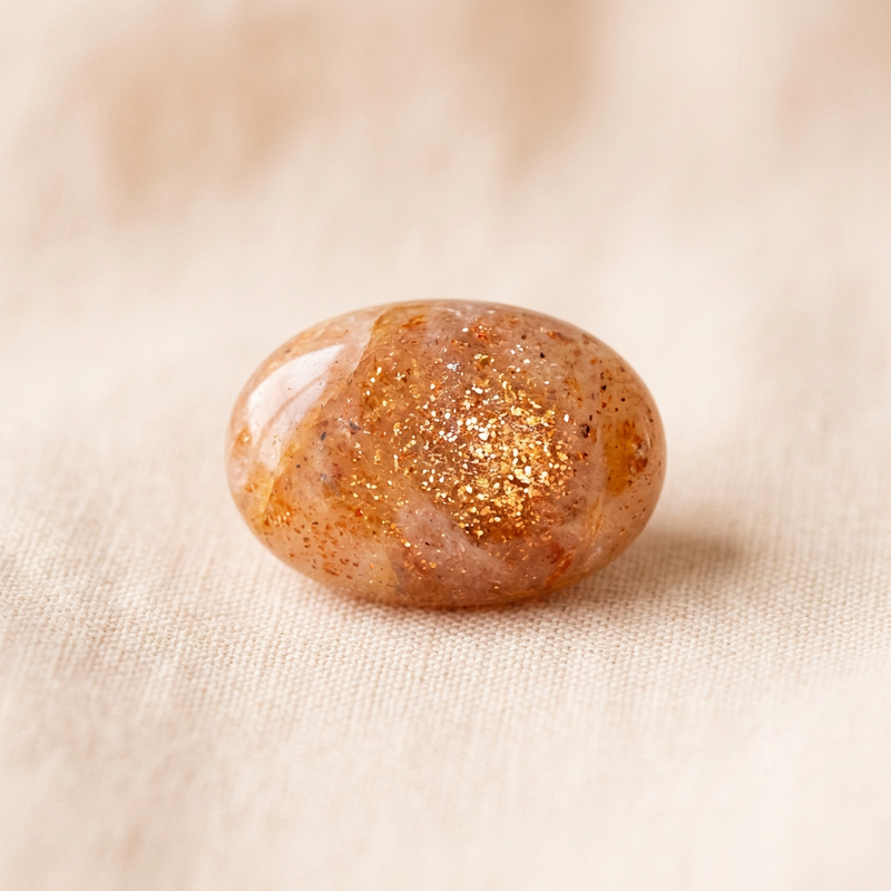 Sunstone Stone Stud Earrings "Orbita"