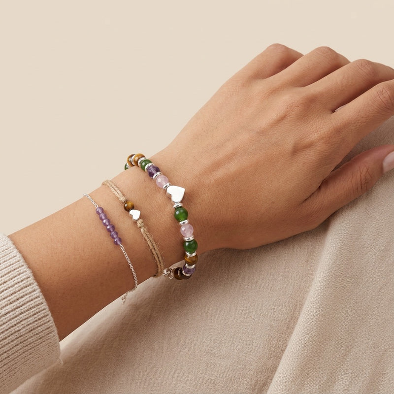 Tiger Eye & Aventurine Stone Bracelet "Solar Crest"