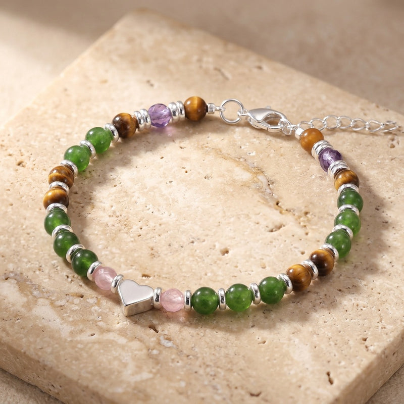 Tiger Eye & Aventurine Stone Bracelet "Solar Crest"