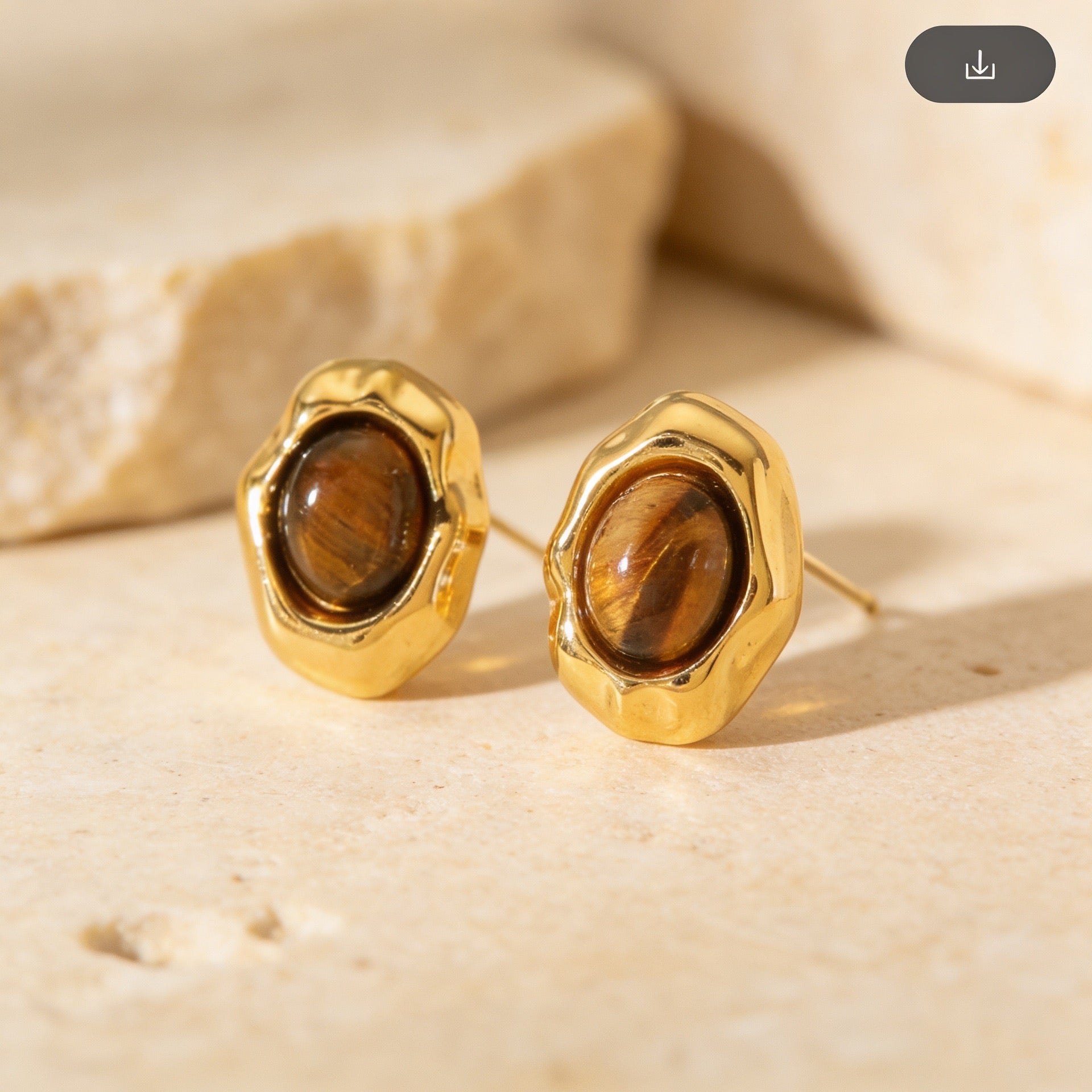 Tiger Eye Stone Earrings "Veyra"