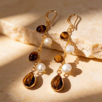 Tiger Eye Stone Earrings “Mirelya”