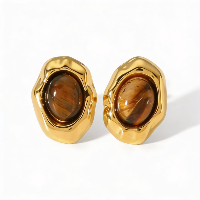 Tiger Eye Stone Earrings "Veyra"