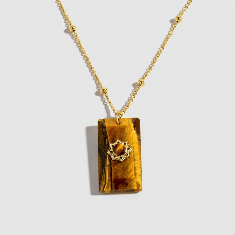 Tiger Eye Stone Necklace "Mobli"