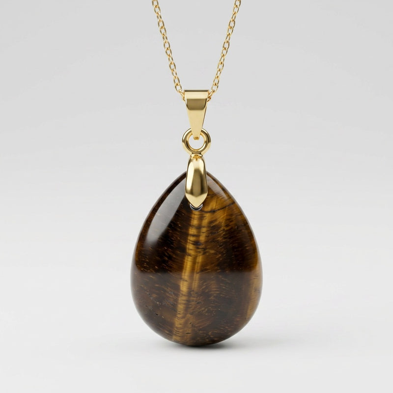 Tiger Eye Stone Necklace “Perle”