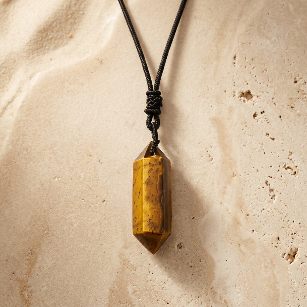 Tiger Eye Stone Necklace "Totem"