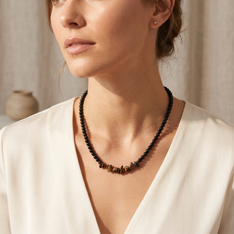 Tiger Eye Stone Necklace "Valtheris"