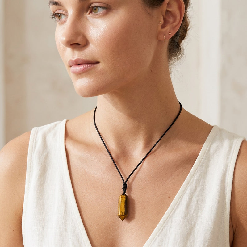 Tiger Eye Stone Necklace "Totem"