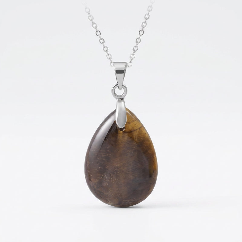 Tiger Eye Stone Necklace “Perle”