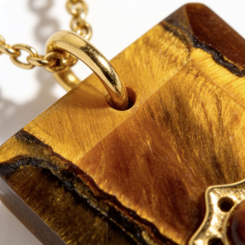 Tiger Eye Stone Necklace "Mobli"