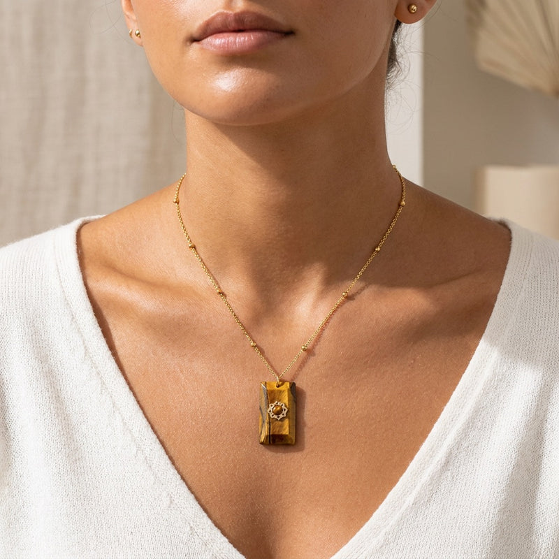 Tiger Eye Stone Necklace "Mobli"