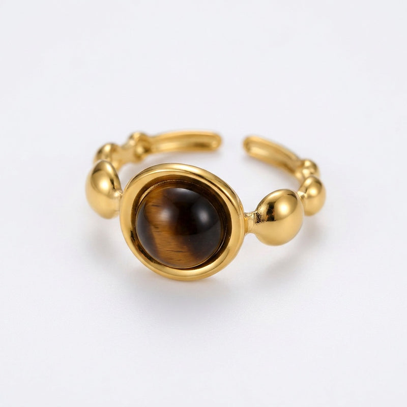 Tiger eye stone ring "Antic"