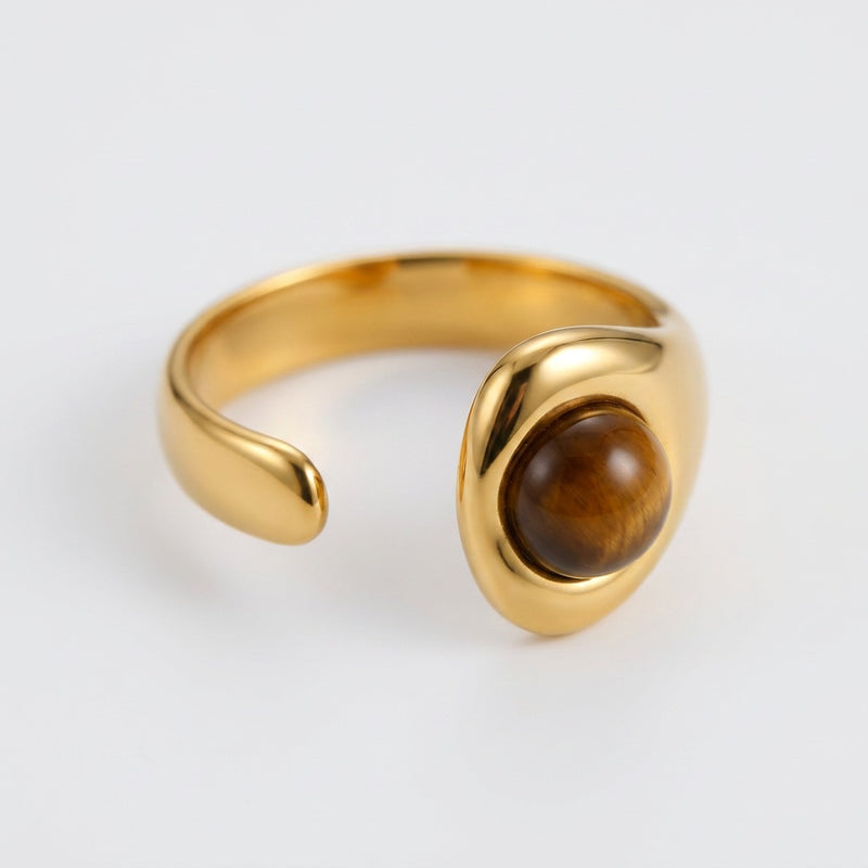 Tiger's eye ring "Dune"