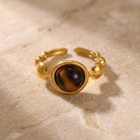 Tiger eye stone ring "Antic"