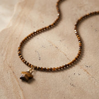 Tiger Eye Stone Star Necklace "Stela"