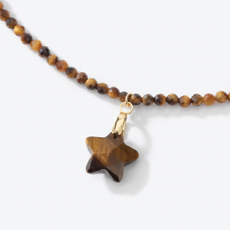 Tiger Eye Stone Star Necklace "Stela"