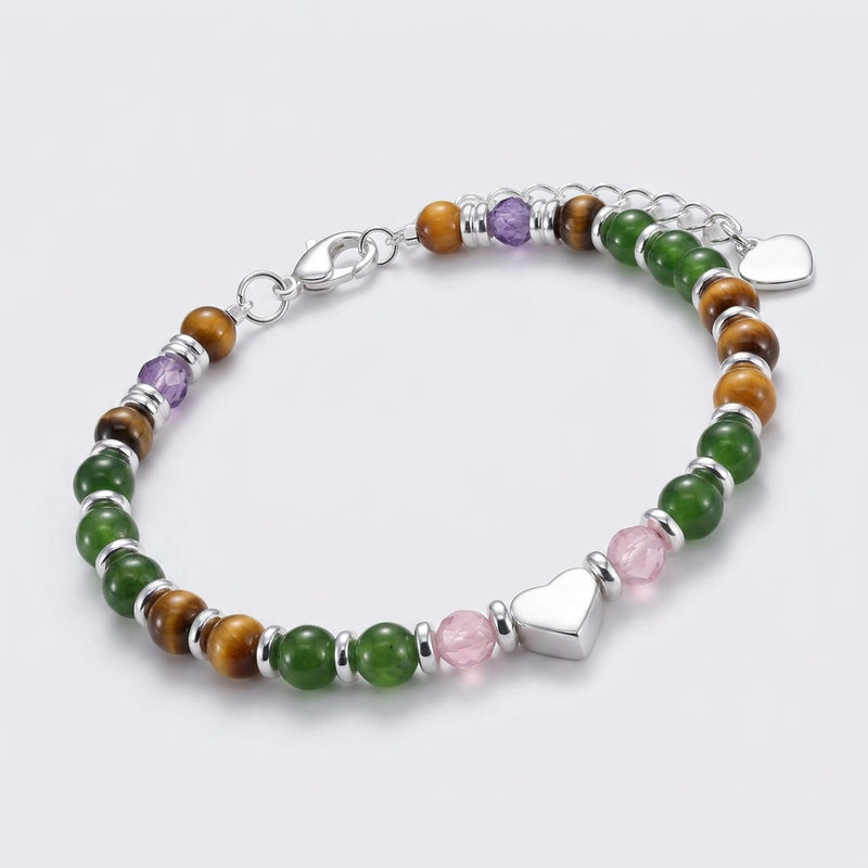 Tiger Eye & Aventurine Stone Bracelet "Solar Crest"
