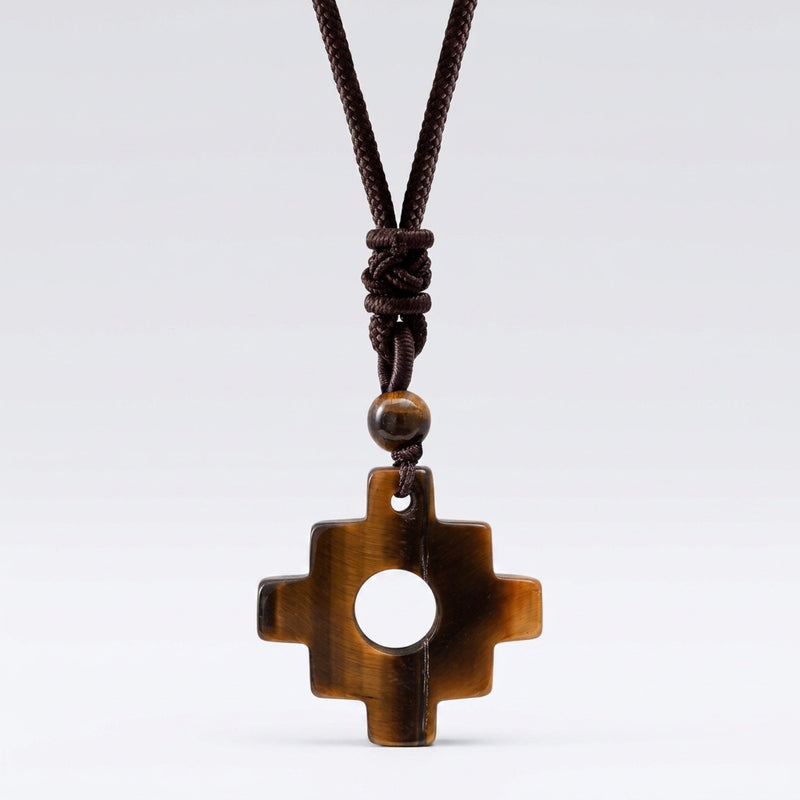 Tiger eye Necklace "Tetris"