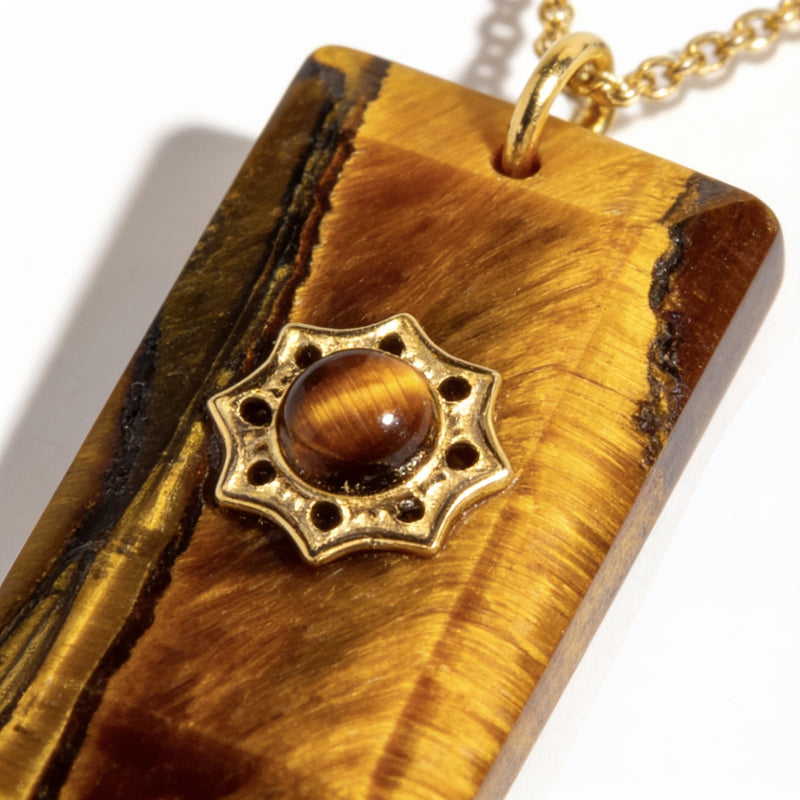 Tiger Eye Stone Necklace "Mobli"