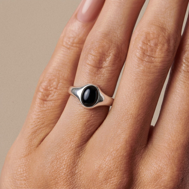 Black Tourmaline Ring "Opus" Adjustable