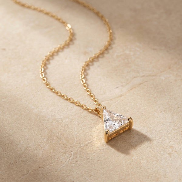Diamond Stone Necklace "Triangle"