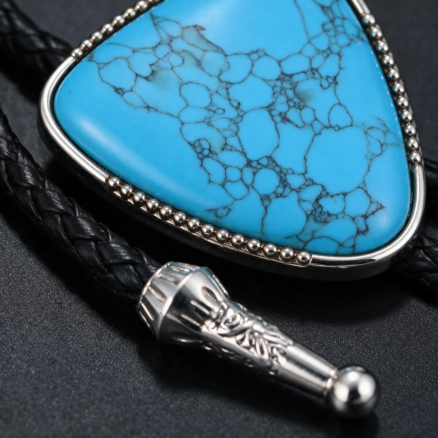 Turquoise Bolo Tie Necklace Western 
