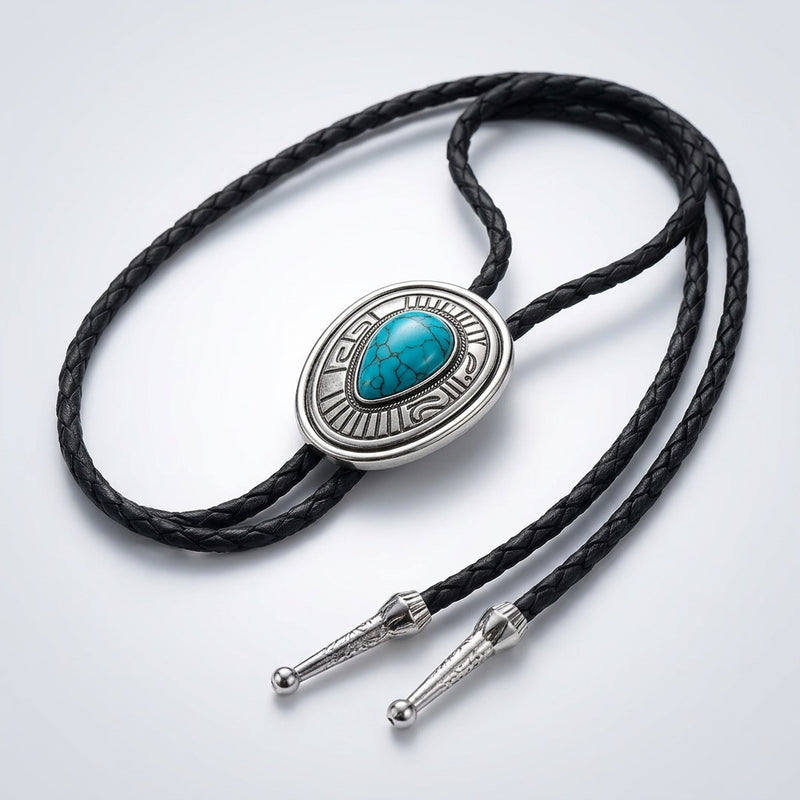 Turquoise Bolo Tie Necklace Western "Cowboy"