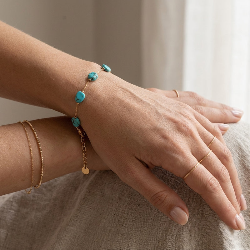 Turquoise Stone Bracelet “Celestara”