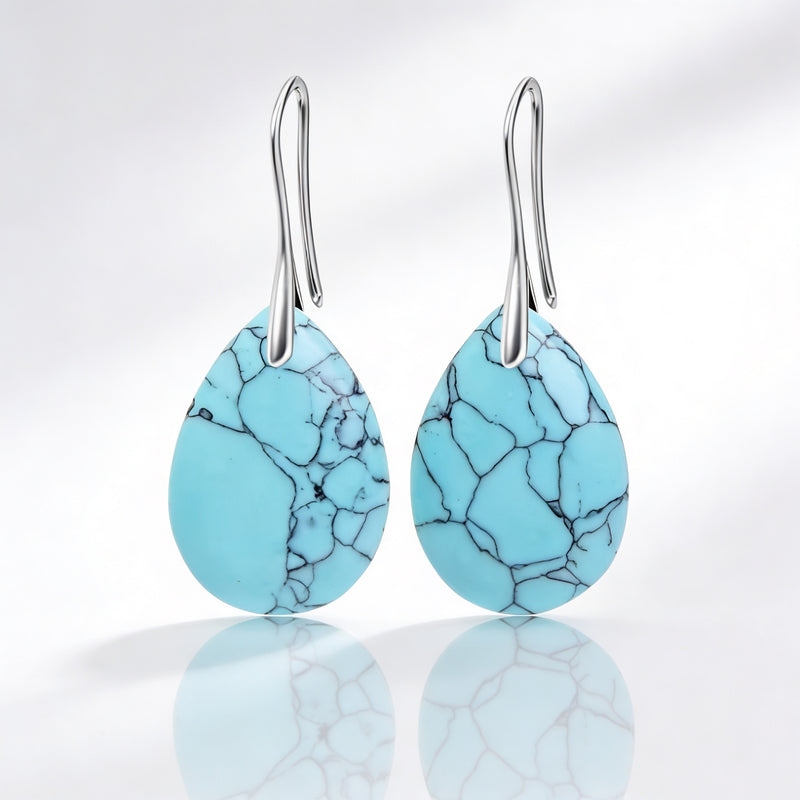 Turquoise Stone Earrings “Celestara Drift”