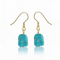 Turquoise Stone Earrings " Blue Galet"