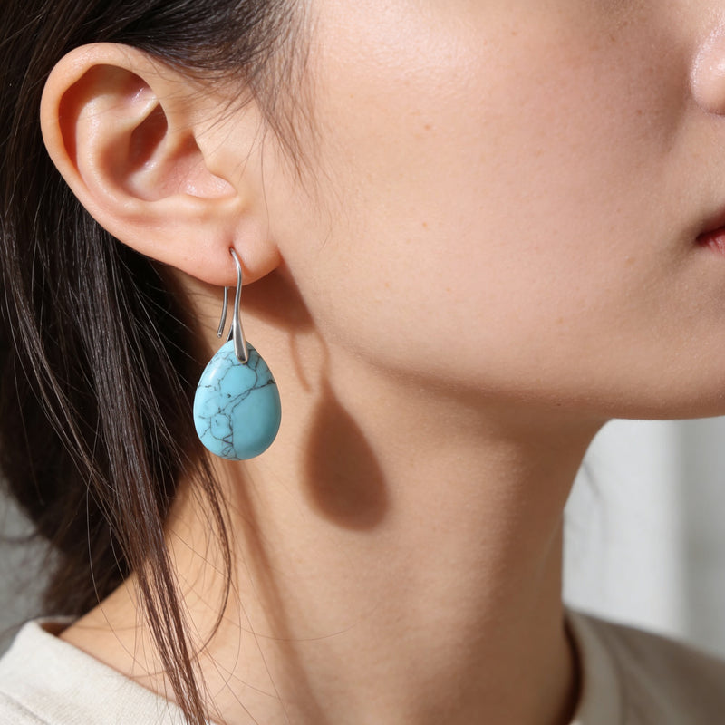 Turquoise Stone Earrings “Celestara Drift”