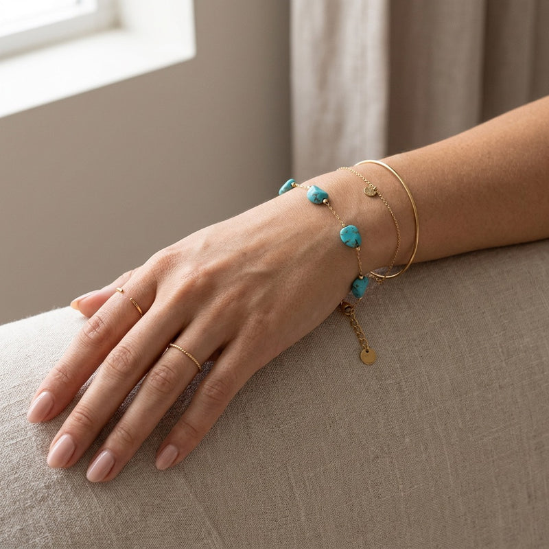 Turquoise Stone Bracelet “Celestara”