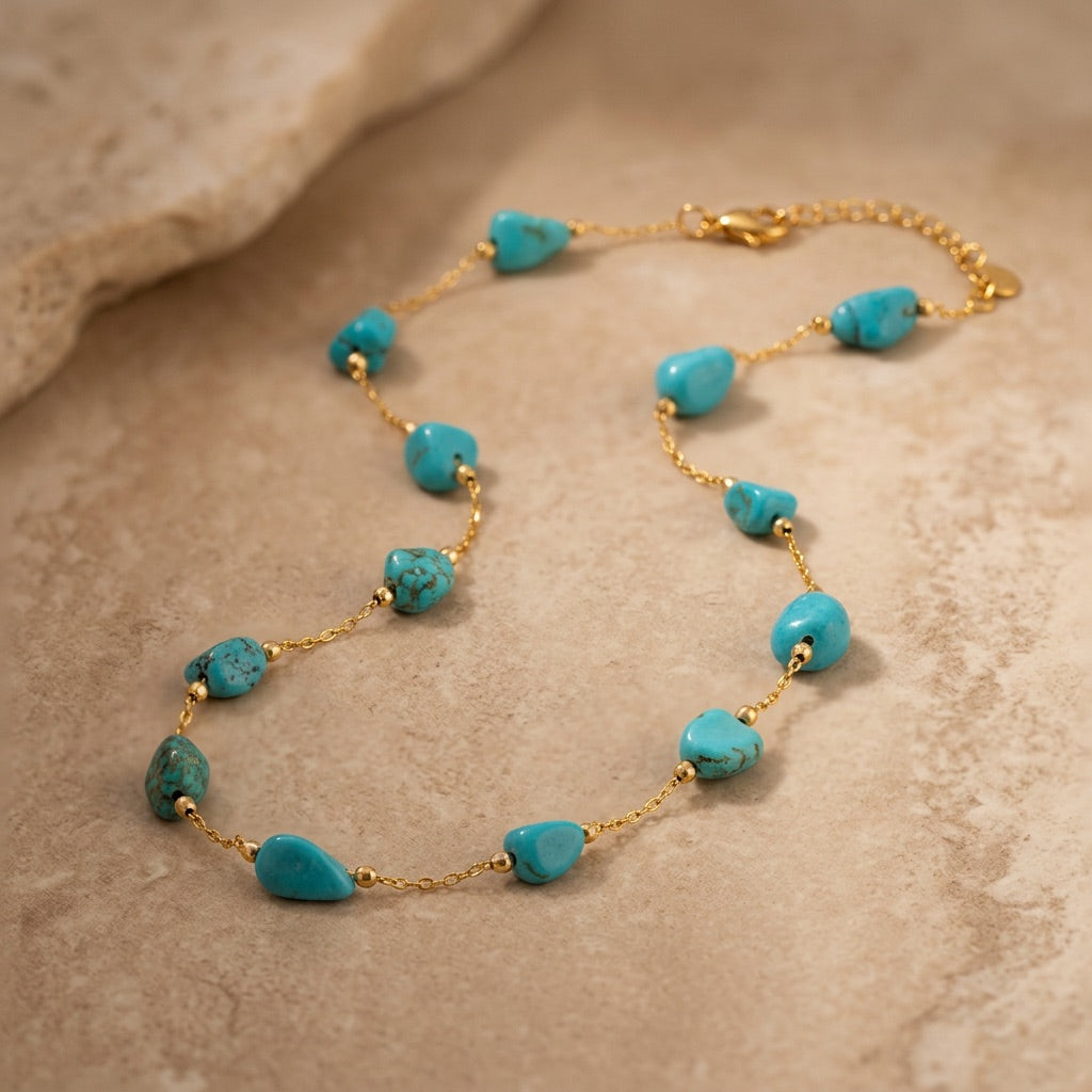 Turquoise Stone Necklace "Solenya"