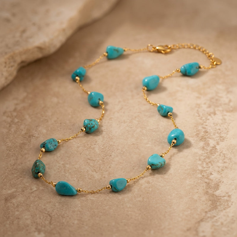 Turquoise Stone Necklace "Solenya"