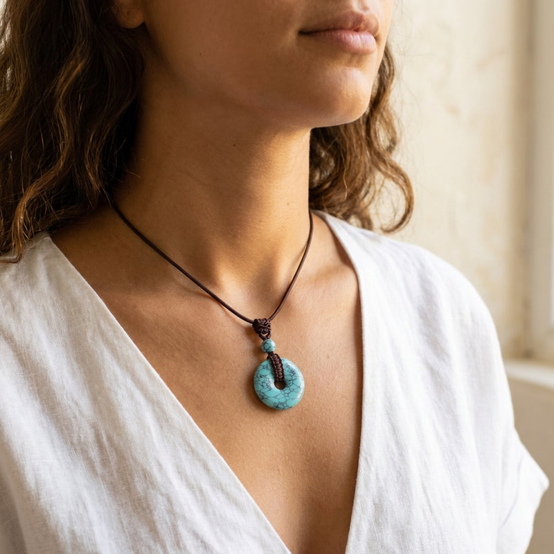 Timeless Turquoise Stone Pendant Orbit